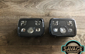 7 Inch x 5 Inch BLACK LED Headlights